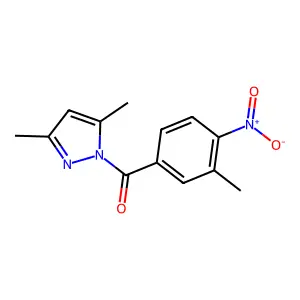 3,5-dimethyl-1-(3-methyl-4-nitrobenzoyl)-1H-pyrazole structure