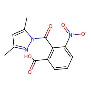 2-(3,5-Dimethylpyrazole-1-carbonyl)-3-nitrobenzoic acid structure