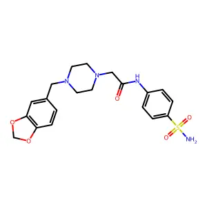 2-[4-(1,3-benzodioxol-5-ylmethyl)piperazin-1-yl]-N-(4-sulfamoylphenyl)acetamide structure