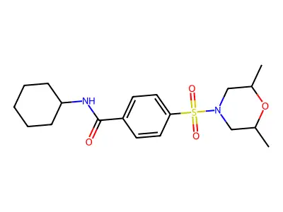 N-cyclohexyl-4-((2,6-dimethylmorpholino)sulfonyl)benzamide structure