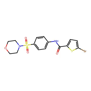 5-bromo-N-(4-(morpholinosulfonyl)phenyl)thiophene-2-carboxamide structure