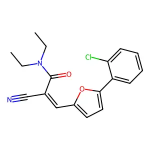 3-[5-(2-chlorophenyl)furan-2-yl]-2-cyano-N,N-diethylprop-2-enamide structure