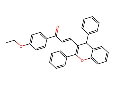 3-(2,4-diphenyl-4H-chromen-3-yl)-1-(4-ethoxyphenyl)-2-propen-1-one structure