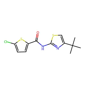 N-(4-tert-butyl-1,3-thiazol-2-yl)-5-chlorothiophene-2-carboxamide structure
