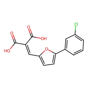 2-([5-(3-Chlorophenyl)furan-2-YL]methylidene)propanedioic acid structure