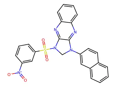 1-(2-Naphthyl)-3-((3-nitro-PH)sulfonyl)-2,3-dihydro-1H-imidazo(4,5-B)quinoxaline structure