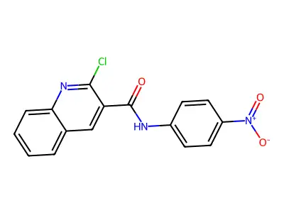 2-chloro-N-(4-nitrophenyl)quinoline-3-carboxamide structure