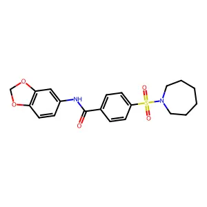 4-(azepan-1-ylsulfonyl)-N-(1,3-benzodioxol-5-yl)benzamide structure
