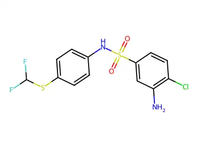 3-amino-4-chloro-N-{4-[(difluoromethyl)sulfanyl]phenyl}benzene-1-sulfonamide structure