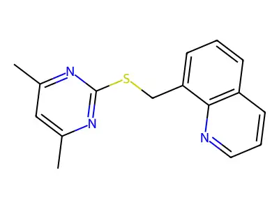 8-[[(4,6-Dimethyl-2-pyrimidinyl)thio]methyl]quinoline structure