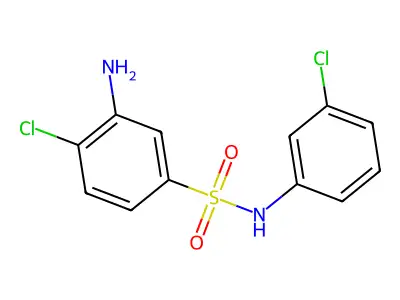 3-amino-4-chloro-N-(3-chlorophenyl)benzene-1-sulfonamide structure