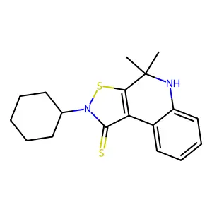 2-cyclohexyl-4,4-dimethyl-5H-[1,2]thiazolo[5,4-c]quinoline-1-thione structure