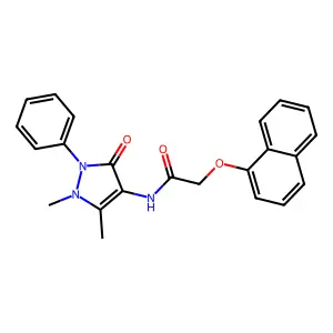 N-(1,5-dimethyl-3-oxo-2-phenylpyrazol-4-yl)-2-naphthalen-1-yloxyacetamide structure