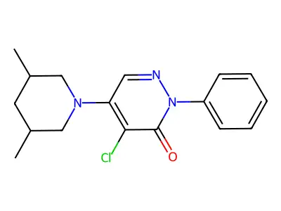 4-chloro-5-(3,5-dimethyl-1-piperidinyl)-2-phenyl-3(2H)-pyridazinone structure