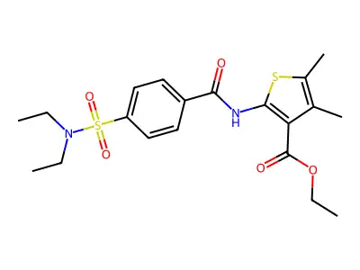 Ethyl 2-[4-(diethylsulfamoyl)benzamido]-4,5-dimethylthiophene-3-carboxylate structure