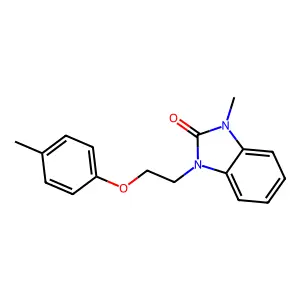 1-methyl-3-[2-(4-methylphenoxy)ethyl]-1,3-dihydro-2H-benzimidazol-2-one structure