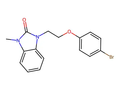 1-[2-(4-bromophenoxy)ethyl]-3-methyl-1,3-dihydro-2H-benzimidazol-2-one structure