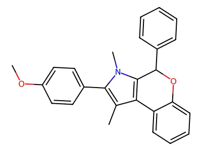 2-(4-methoxyphenyl)-1,3-dimethyl-4-phenyl-4H-chromeno[3,4-b]pyrrole structure
