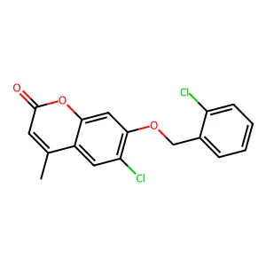 6-chloro-7-[(2-chlorobenzyl)oxy]-4-methyl-2H-chromen-2-one structure