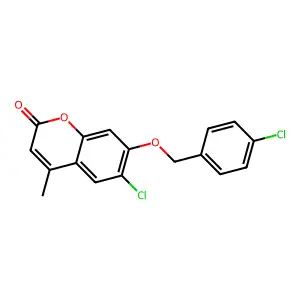 6-Chloro-7-[(4-chlorophenyl)methoxy]-4-methylchromen-2-one structure