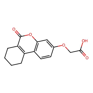 2-((6-oxo-6H,7H,8H,9H,10H-cyclohexa(c)chromen-3-yl)oxy)acetic acid structure