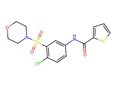 N-(4-chloro-3-morpholin-4-ylsulfonylphenyl)thiophene-2-carboxamide structure