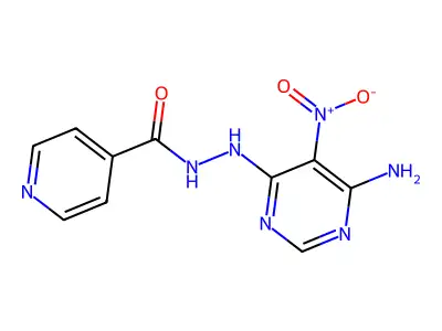 N'-(6-amino-5-nitropyrimidin-4-yl)pyridine-4-carbohydrazide structure
