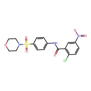 2-chloro-N-(4-morpholin-4-ylsulfonylphenyl)-5-nitrobenzamide structure