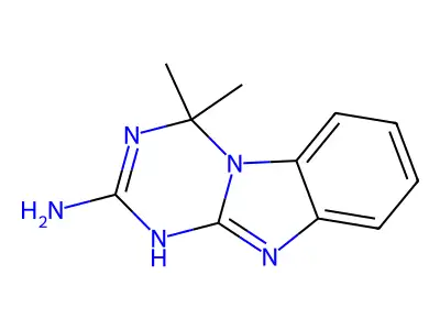 3,4-Dihydro-4,4-dimethyl-1,3,5-triazino[1,2-a]benzimidazol-2-amine structure