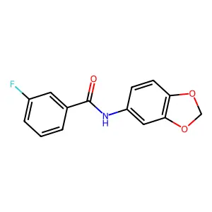 N-(1,3-苯并二氧杂环戊-5-基)-3-氟苯甲酰胺 structure
