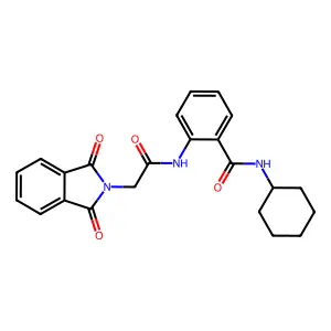 N-cyclohexyl-2-[[2-(1,3-dioxoisoindol-2-yl)acetyl]amino]benzamide structure