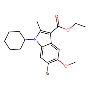 ethyl 6-bromo-1-cyclohexyl-5-methoxy-2-methyl-1H-indole-3-carboxylate structure