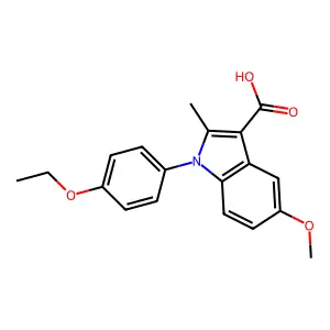 1-(4-ethoxyphenyl)-5-methoxy-2-methyl-1H-indole-3-carboxylic acid structure