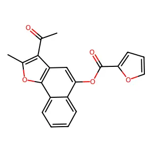 3-Acetyl-2-methylnaphtho[1,2-b]furan-5-yl furan-2-carboxylate structure