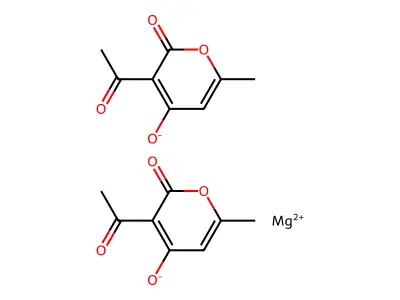 Bis(3-acetyl-6-methyl-2H-pyran-2,4(3H)-dionato-O3,O4)magnesium structure