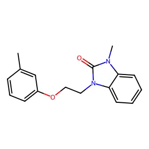 1-methyl-3-[2-(3-methylphenoxy)ethyl]-1,3-dihydro-2H-benzimidazol-2-one structure