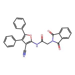 N-(3-cyano-4,5-diphenylfuran-2-yl)-2-(1,3-dioxoisoindol-2-yl)acetamide structure