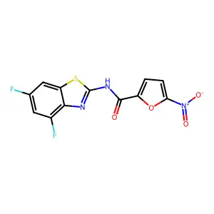 N-(4,6-difluoro-1,3-benzothiazol-2-yl)-5-nitrofuran-2-carboxamide structure