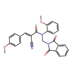 (E)-2-cyano-N-[(1,3-dioxoisoindol-2-yl)methyl]-N-(2-methoxyphenyl)-3-(4-methoxyphenyl)prop-2-enamide structure