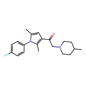 1-[1-(4-fluorophenyl)-2,5-dimethyl-1H-pyrrol-3-yl]-2-(4-methylpiperidin-1-yl)ethan-1-one structure