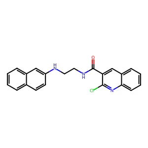 2-chloro-N-{2-[(naphthalen-2-yl)amino]ethyl}quinoline-3-carboxamide structure