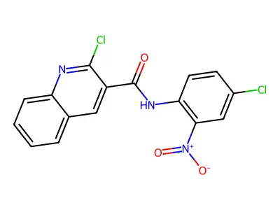 2-chloro-N-(4-chloro-2-nitrophenyl)quinoline-3-carboxamide structure