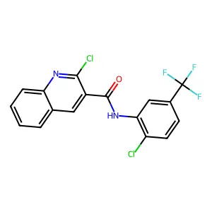 2-chloro-N-[2-chloro-5-(trifluoromethyl)phenyl]quinoline-3-carboxamide structure