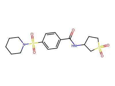 N-(1,1-dioxidotetrahydrothiophen-3-yl)-4-(piperidin-1-ylsulfonyl)benzamide structure