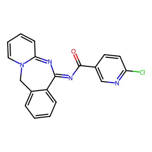 6-chloro-N-(11H-pyrido[1,2-b][2,4]benzodiazepin-6-ylidene)pyridine-3-carboxamide structure