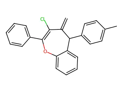 3-chloro-4-methylidene-5-(4-methylphenyl)-2-phenyl-5H-1-benzoxepine structure