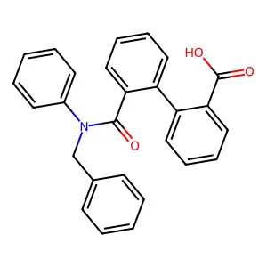 2-[2-[Benzyl(phenyl)carbamoyl]phenyl]benzoic acid structure