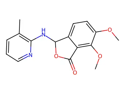 6,7-dimethoxy-3-((3-methylpyridin-2-yl)amino)isobenzofuran-1(3H)-one structure