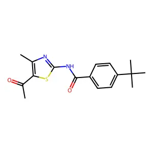 N-(5-acetyl-4-methyl-1,3-thiazol-2-yl)-4-tert-butylbenzamide structure
