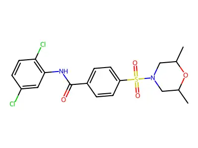 N-(2,5-dichlorophenyl)-4-((2,6-dimethylmorpholino)sulfonyl)benzamide structure